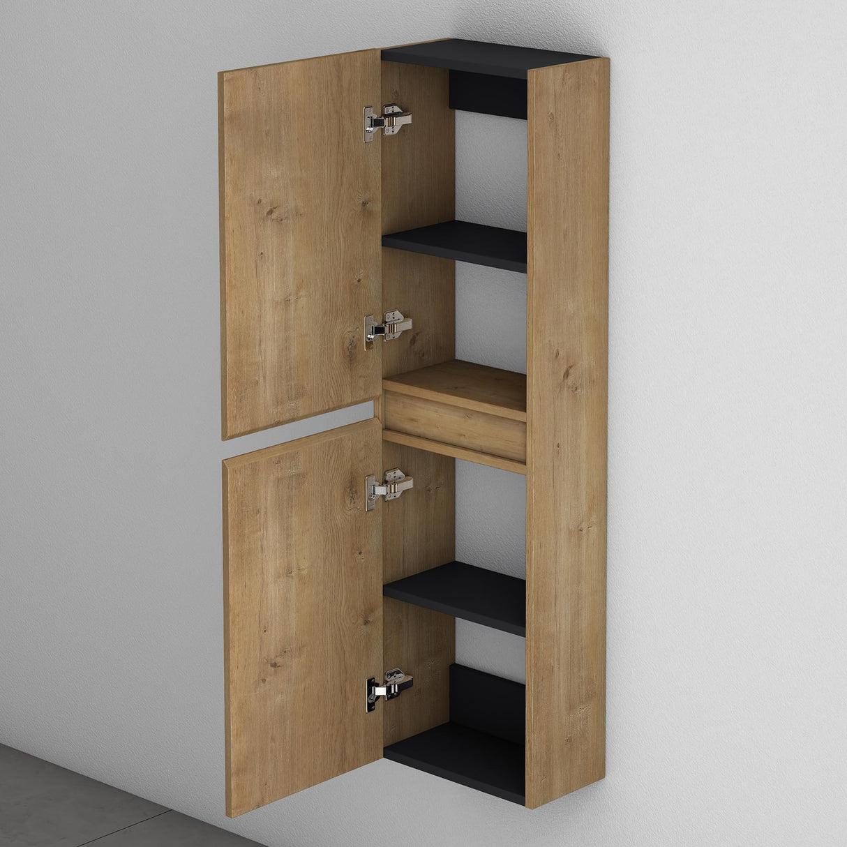 glasvilla Seitenschrank Badezimmerschrank con 2 puertas y 4 compartimentos Badregal Allzweckschrank Badschrank BTH: 35x20x120 cm Verona