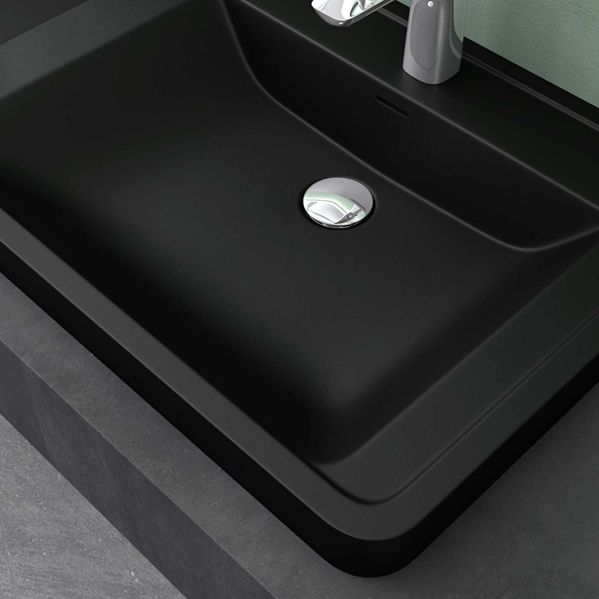 glasvilla Waschbecken Einbauwaschbecken Rechteckige Waschschale aus Mineralguss mit Überlauf Col8