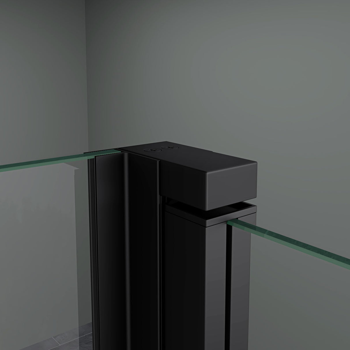 glasvilla Duschkabine Duschabtrennung Schwarz 8mm Sicherheitsglas mit NANO Eck-Dusche mit Schiebetür Ravenna18