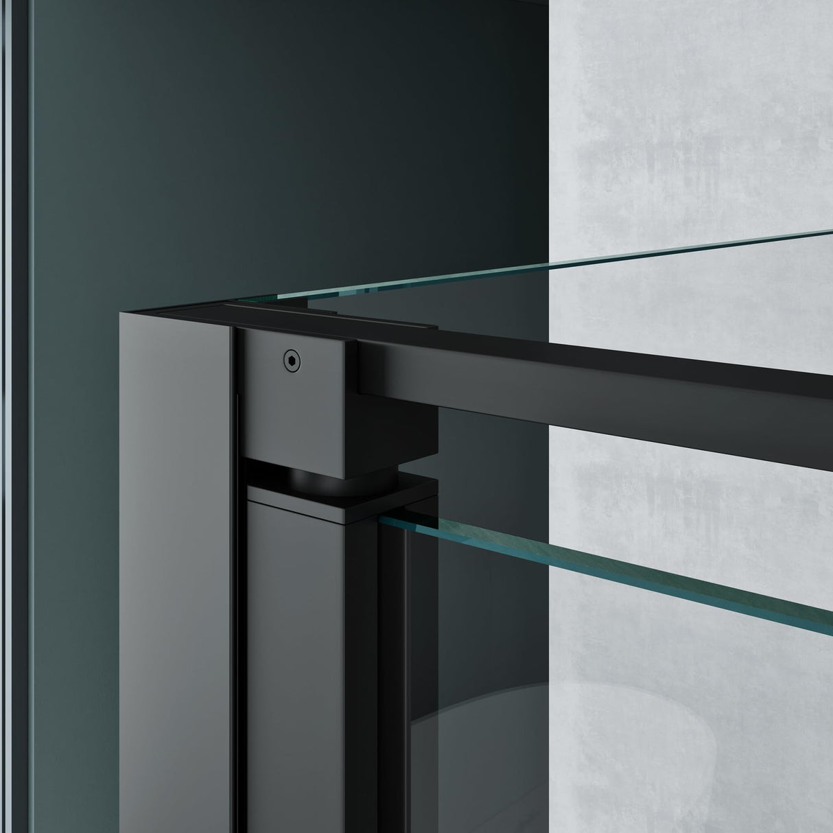 glasvilla Duschkabine U-Form Duschabtrennung Duschkabine Aluminiumrahmen ESG-Sicherheitsglas Klarglas Doppeltüre Schwarz Ravenna66UK