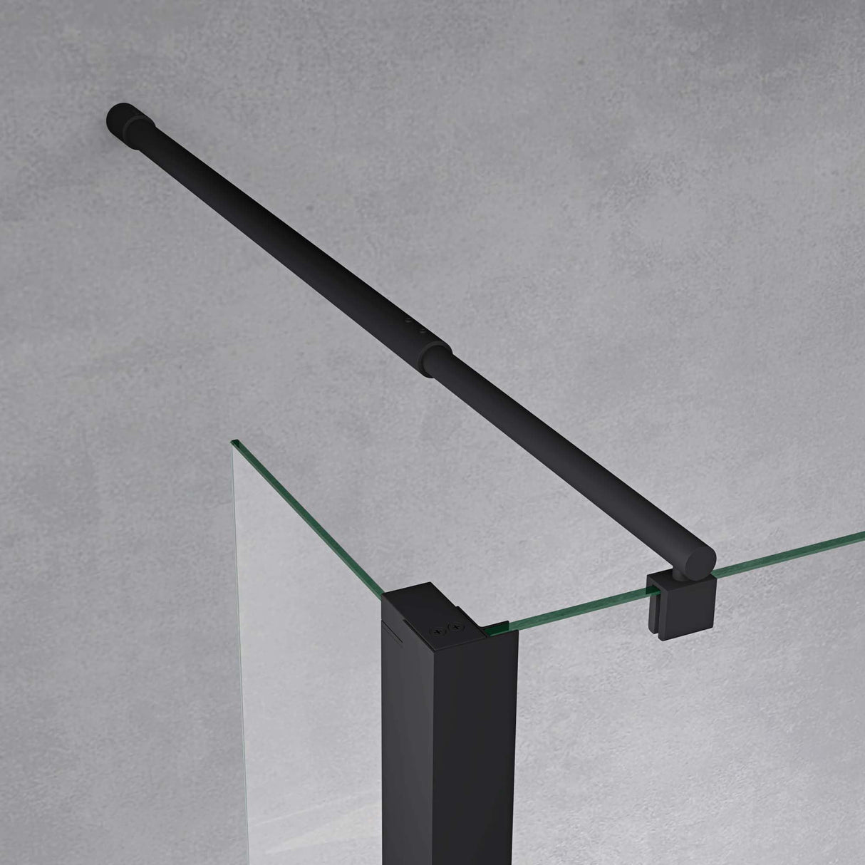 glasvilla Walk-In Duschwand für Dusche Duschabtrennung 10mm Klarglas mit 30cm Nebenteil ESG-Sicherheitsglas mit Nanobeschichtung Runder & Rechteckiger Stabilisator Bremen02K-Plus