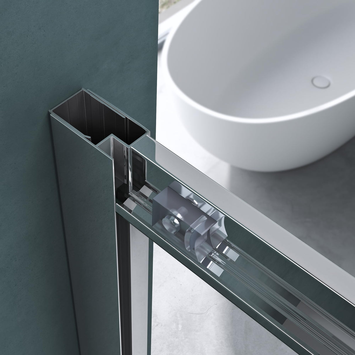 glasvilla Cabina de ducha cuarto de círculo Ducha separación de ducha con 2 puertas correderas vidrio de seguridad ESG recubrimiento Nano Ravenna32K