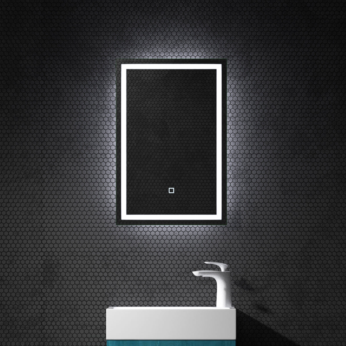 glasvilla Espejo de pared Espejo de baño LED Espejo de baño con interruptor táctil, sin vaho gracias a la capa antifog Espejo LED02