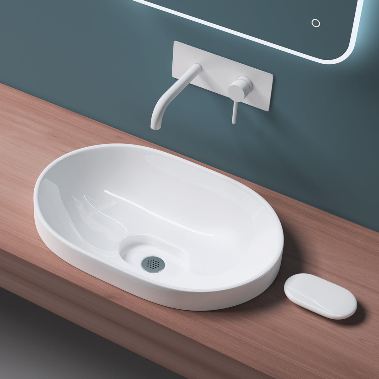 glasvilla Waschbecken Einbauwaschbecken, weiß Brüssel5006A aus Keramik, mit Nano-Beschichtung