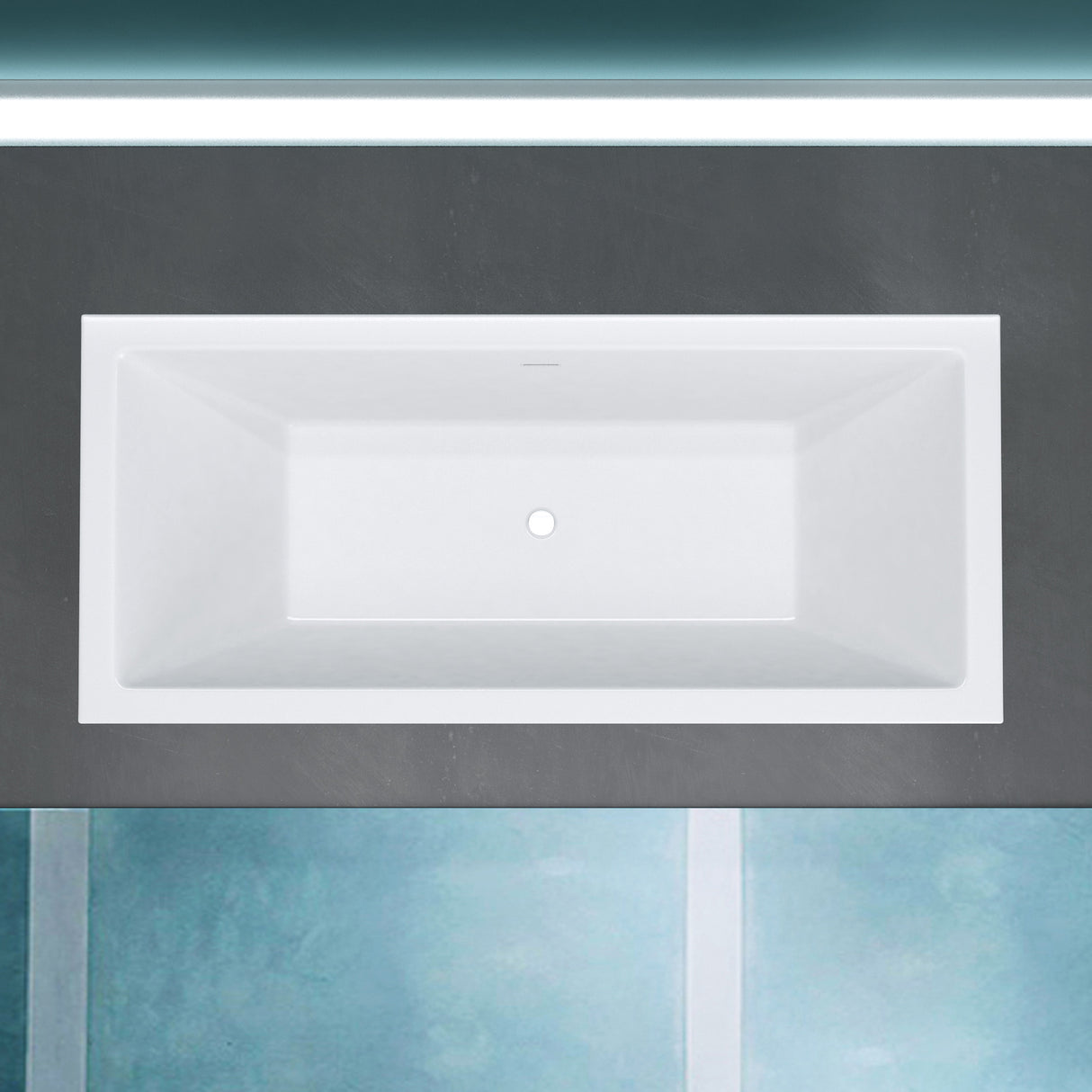 glasvilla freistehende Acryl-Badewanne Oval Standbadewanne Weiß inkl. Push-Open Ablaufgarnitur