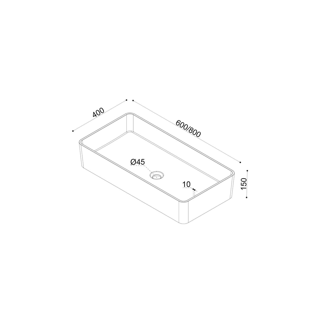glasvilla Aufsatzwaschbecken Waschtisch aus Mineralguss ohne Armaturenloch Col102