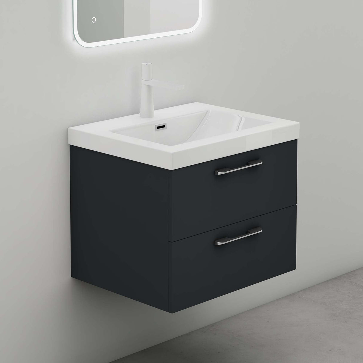 muebles de baño glasvilla 2 piezas: lavabo y mueble de baño montado Bavaria
