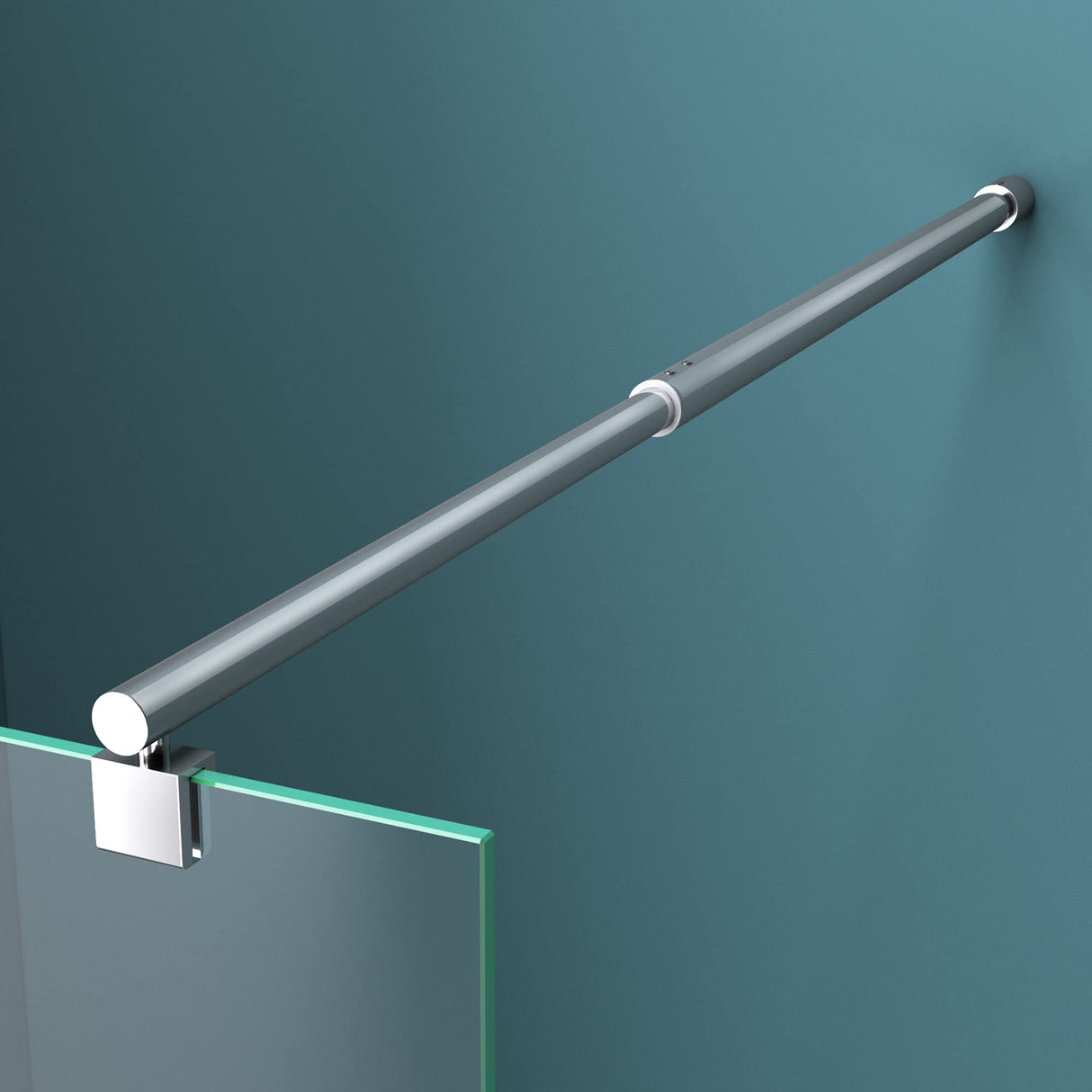 glasvilla Haltestange Duschwand Duschabtrennung Duschglaswand | Stabilisator para ducha Walk in | giratorio 180° para grosor de vidrio de 6-10 mm