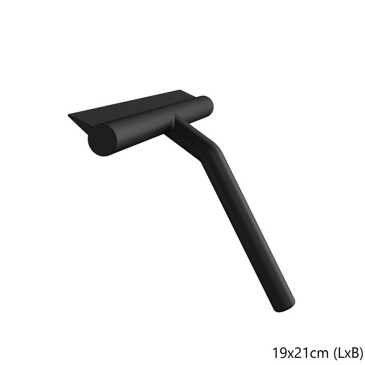 Raclette de douche Glasvilla, noir mat, avec support, raclette en silicone, 19 x 21 cm (L x l), raclette pour fenêtre de salle de bain