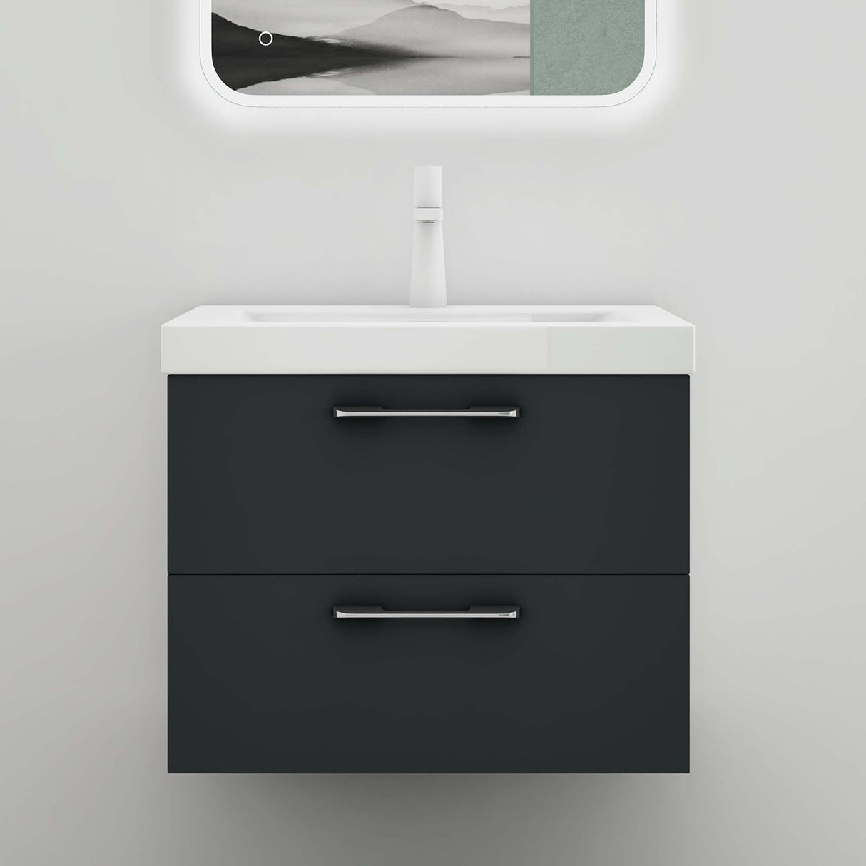 muebles de baño glasvilla 2 piezas: lavabo y mueble de baño montado Bavaria