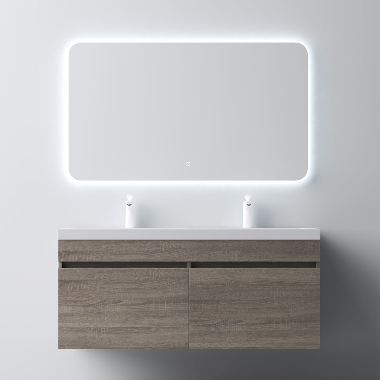 set de muebles de baño glasvilla con lavabo de mineral y mueble de baño Botanica