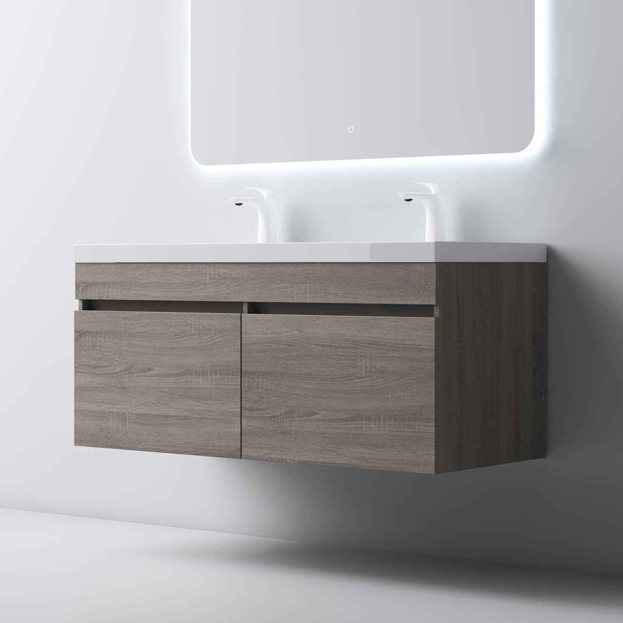 set de muebles de baño glasvilla con lavabo de mineral y mueble de baño Botanica