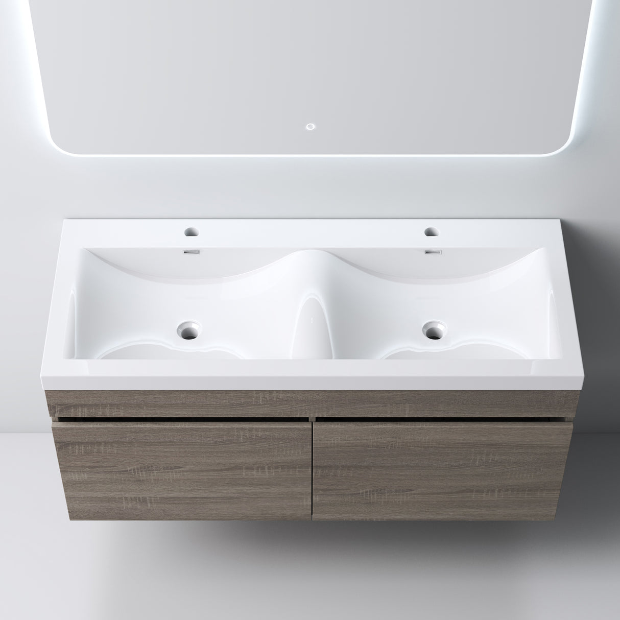set de muebles de baño glasvilla con lavabo de mineral y mueble de baño Botanica