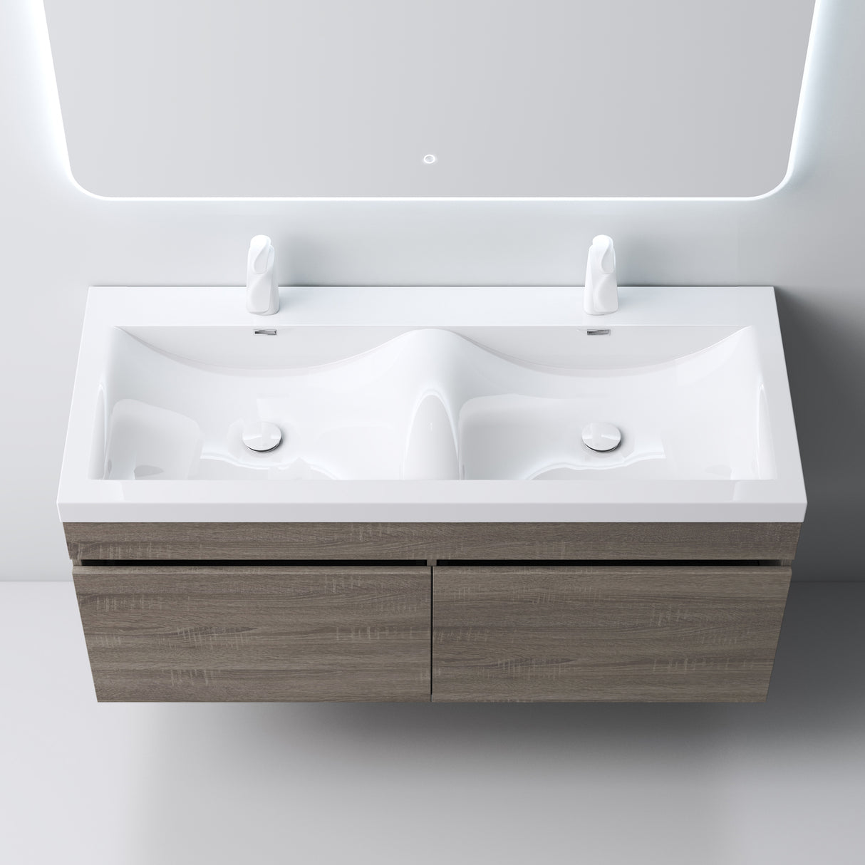 set de muebles de baño glasvilla con lavabo de mineral y mueble de baño Botanica