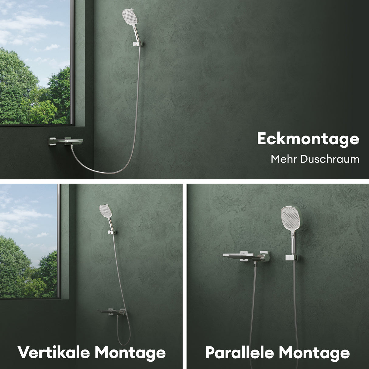 grifos de bañera glasvilla con ducha de mano, grifo de bañera con cascada, tipos de chorro, ducha de mano de latón, incluye barra de ducha y manguera de ducha