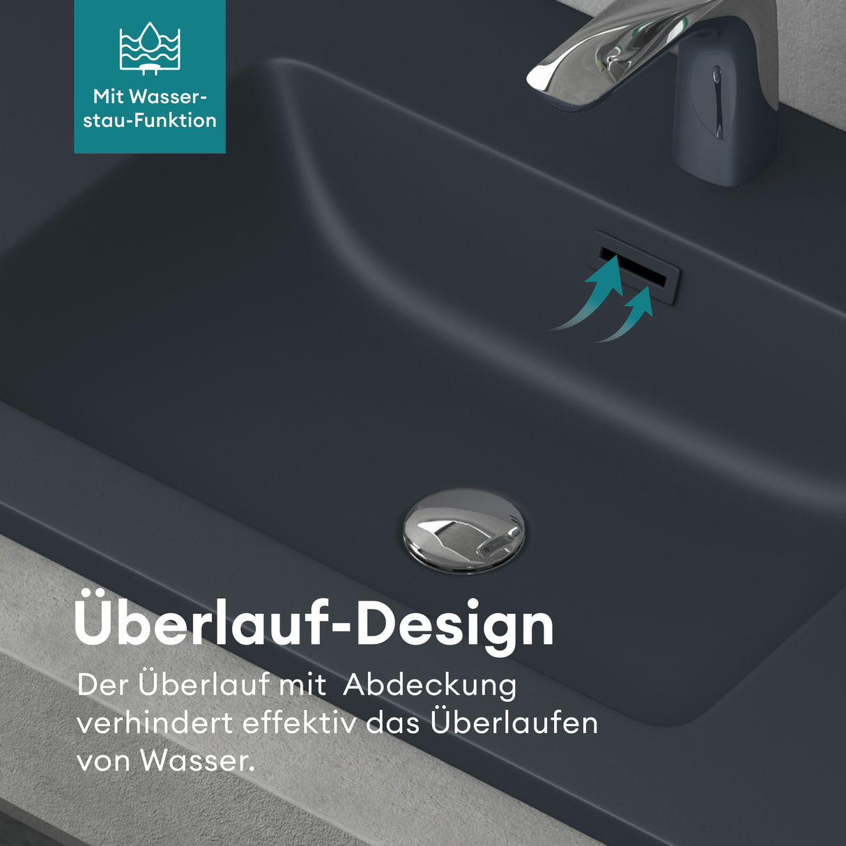 glasvilla Waschbecken Einbauwaschbecken Waschtisch Einbauwaschtisch aus Mineralguss Col02