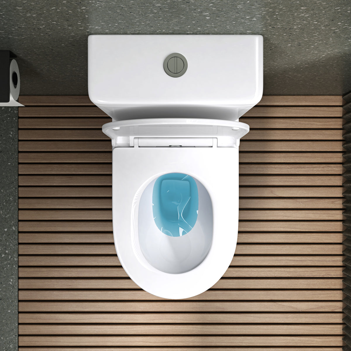 glasvilla Stand WC mit Spülkasten spülrandloses-WC bodenstehende-Toilette aus Keramik, weiß/matt schwarz 36x63x82cm, mit Absenkautomatik, inkl. Spülkasten, Stand179T
