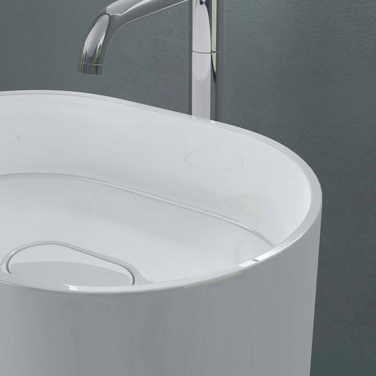 glasvilla Design Standwaschbecken freistehend Col45 weiß, aus Mineralguss, Waschtisch, BTH: 52x38x85cm