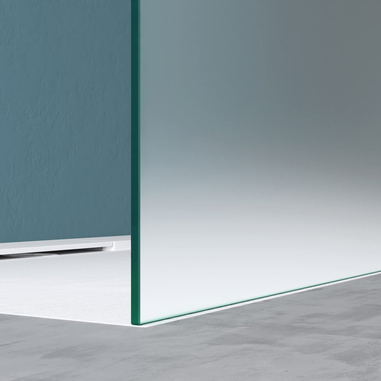 glasvilla Mampara de ducha Separación de ducha 2 Barra de soporte para ducha a ras de suelo 10mm vidrio de seguridad ESG con recubrimiento nano Estabilizador rectangular Bremen02+2