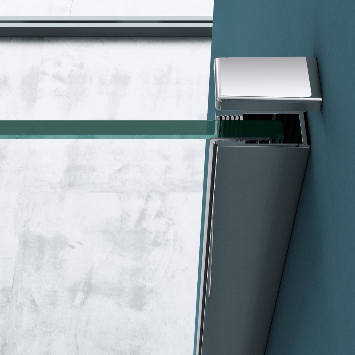 glasvilla Cabine de Douche Paroi de Douche en U Cadre en Aluminium Verre de Sécurité ESG Verre Transparent Double Porte Ravenna66UK