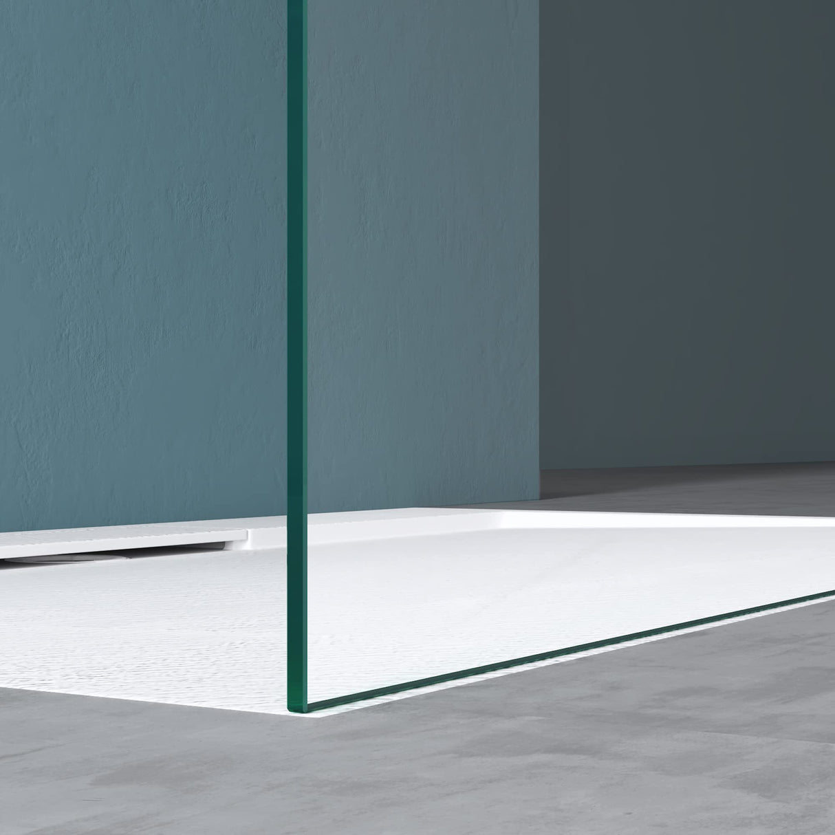 glasvilla Mampara de ducha Separación de ducha 2 Barra de soporte para ducha a ras de suelo 10mm vidrio de seguridad ESG con recubrimiento nano Estabilizador rectangular Bremen02+2