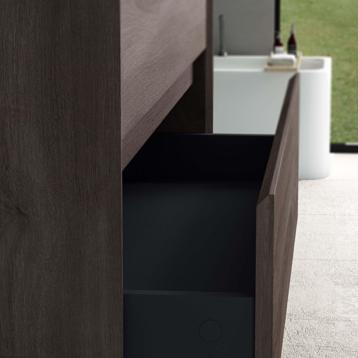 conjunto de muebles de baño glasvilla mueble de lavabo armario con 2 cajones con cierre suave incluido lavabo en gris antracita mate de mineral fundido Rimo