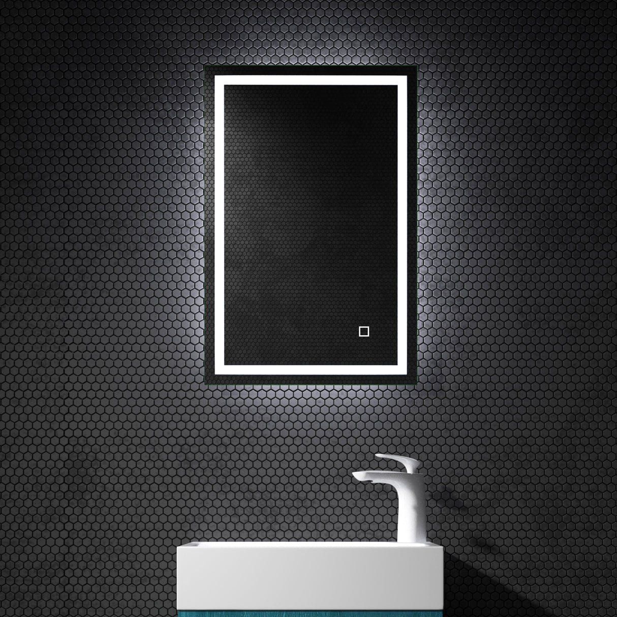 glasvilla Espejo de pared Espejo de baño LED Espejo de baño con interruptor táctil, sin vaho gracias a la capa antifog Espejo LED02