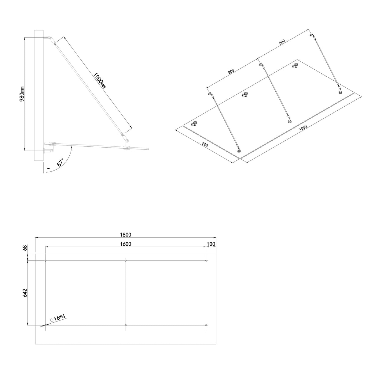 glasvilla Glasvordach Überdachung Transparente VSG con SGP Folie Vordach Edelstahl Wandhalterung Regenschutz Eingangsbereich VDG02K