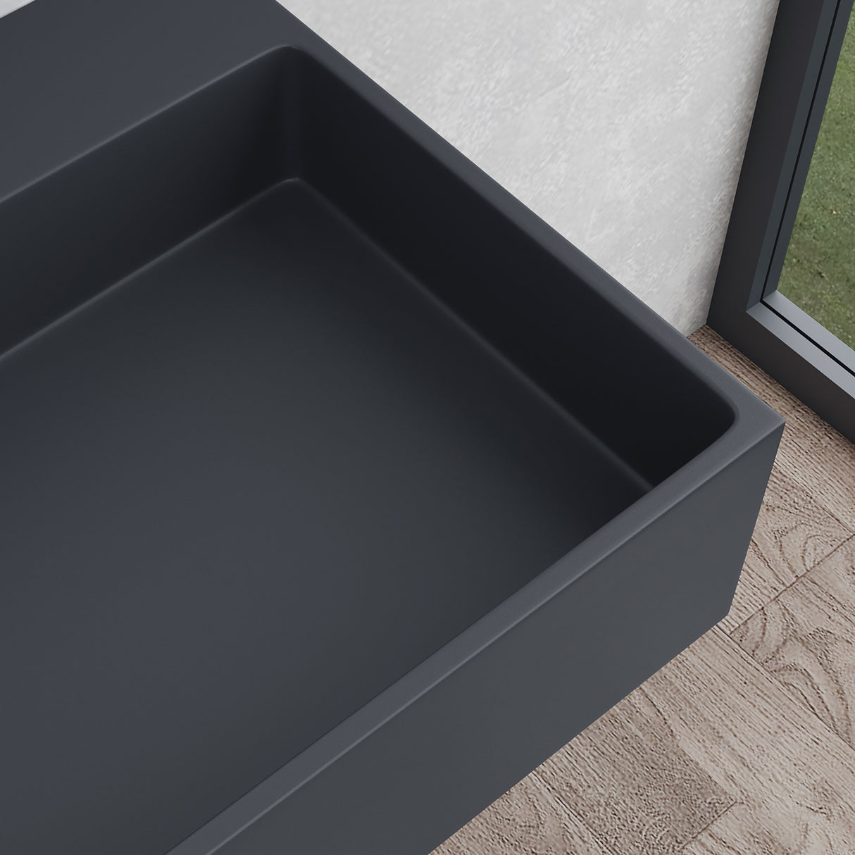 glasvilla Waschbecken Aufsatzwaschbecken Hängewaschbecken aus Mineralguss mit Armaturloch Col6028