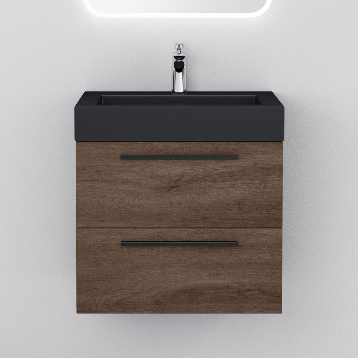 glasvilla Badmöbel-Set Waschbeckenunterschrank Waschtisch mit Unterschrank inkl. Mineralguss-Waschbecken in Anthrazit Quadratto