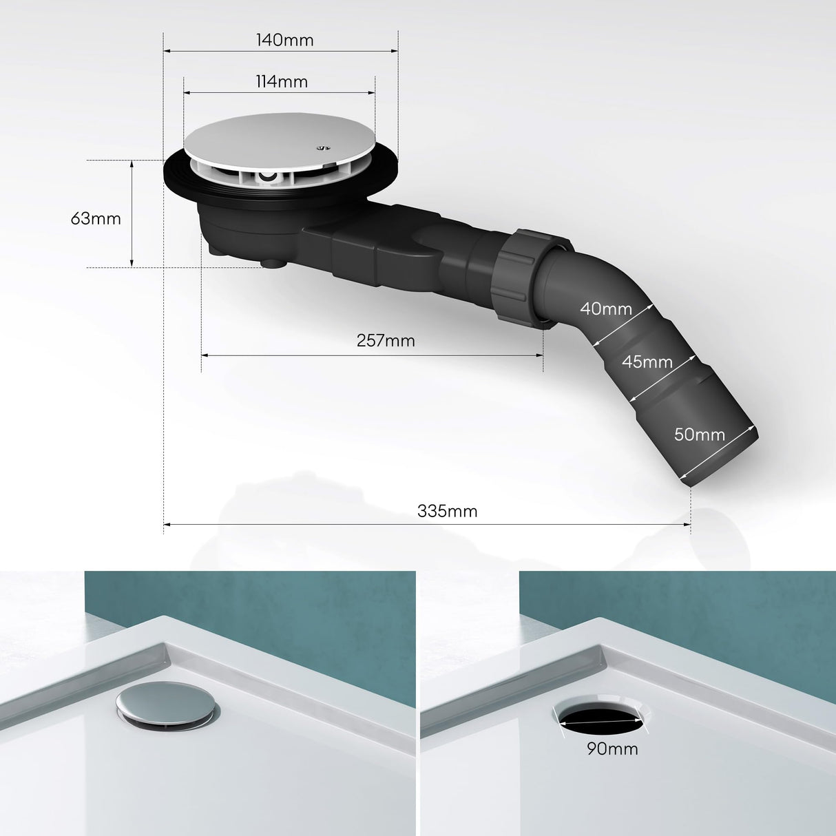 glasvilla ducha kit de desagüe para plato de ducha desagüe sifón