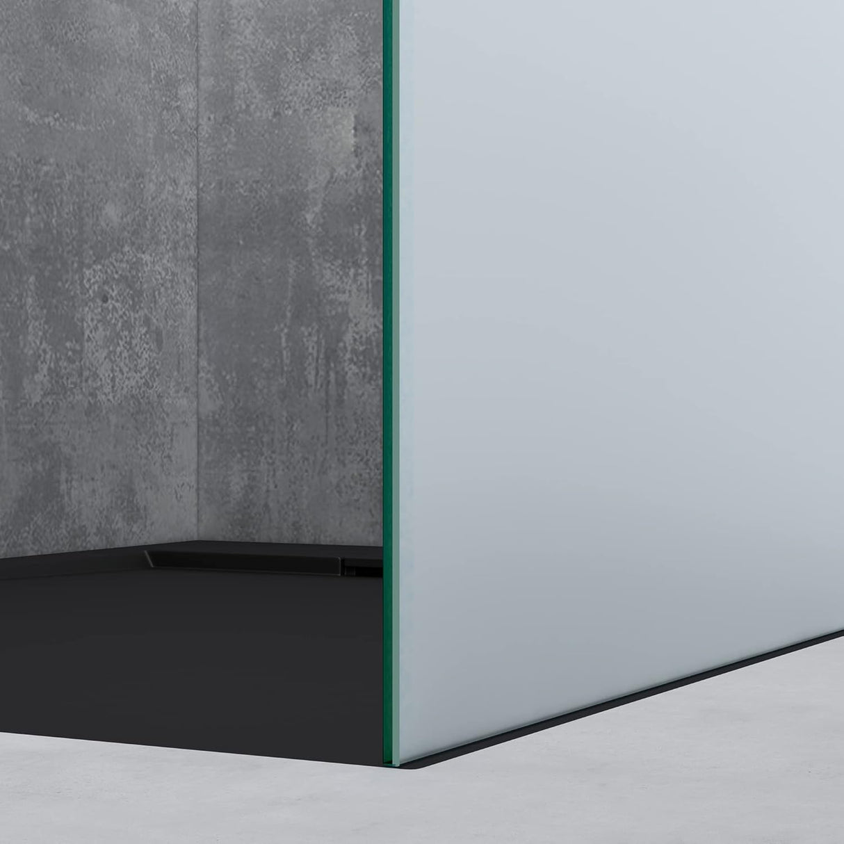 glasvilla Duschwand für Dusche Duschabtrennung Walk-In ESG-Sicherheitsglas 8mm NANO Glas BRAM1&BRAM3 Bremen1 Schwarz