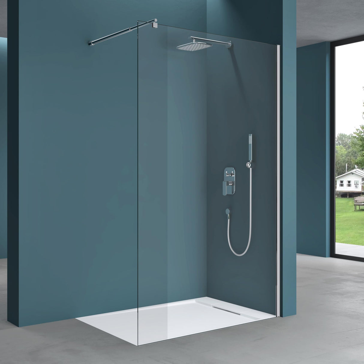glasvilla Duschwand für Dusche Duschabtrennung Walk-In Dusche ESG-Sicherheitsglas 10mm NANO Glas Bremen2K