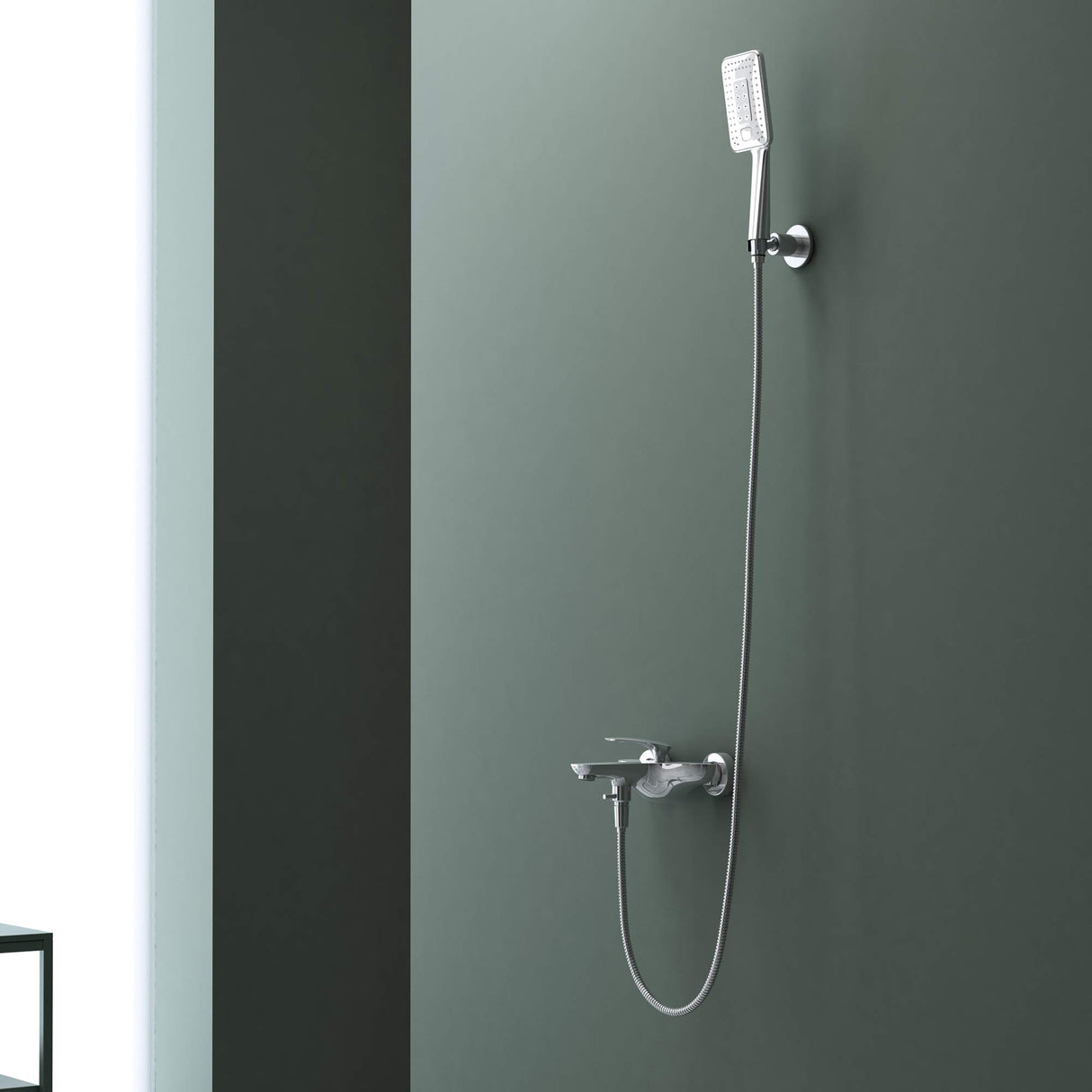 glasvilla Sistema de ducha Ducha de mano y Mezclador monomando incl. 3 tipos de chorro