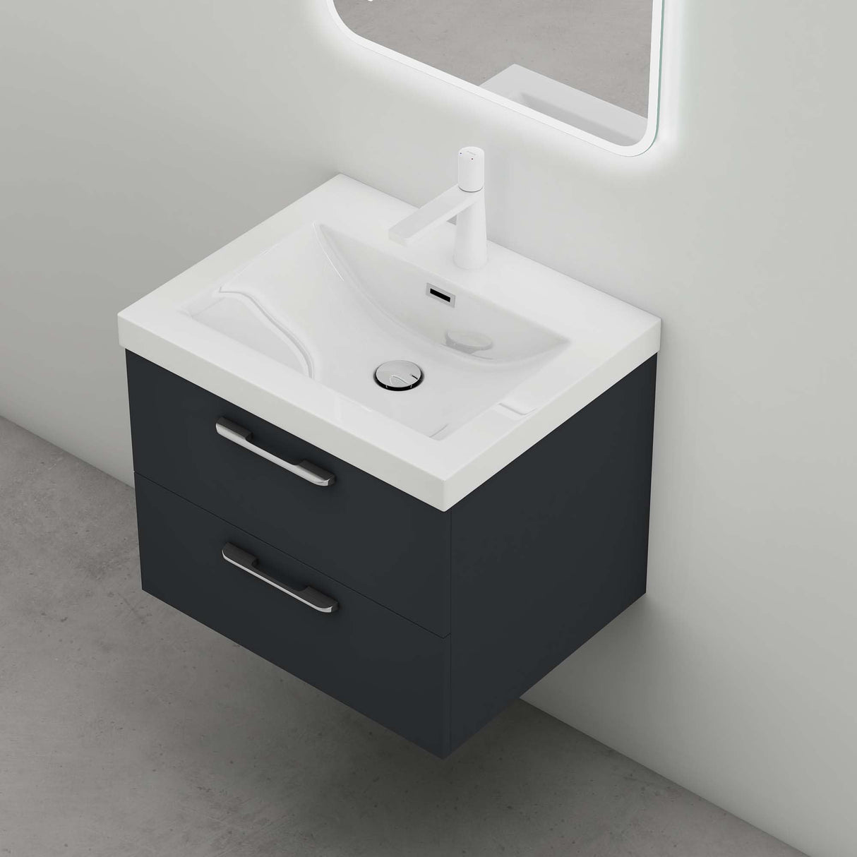 muebles de baño glasvilla 2 piezas: lavabo y mueble de baño montado Bavaria