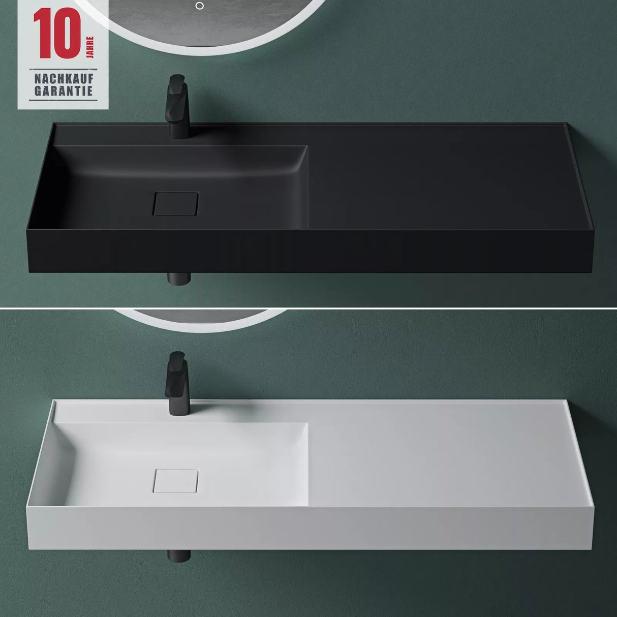 glasvilla Waschbecken Aufsatzwaschbecken Hängewaschbecken Mineralguss Rechteckig Waschplatz Col630