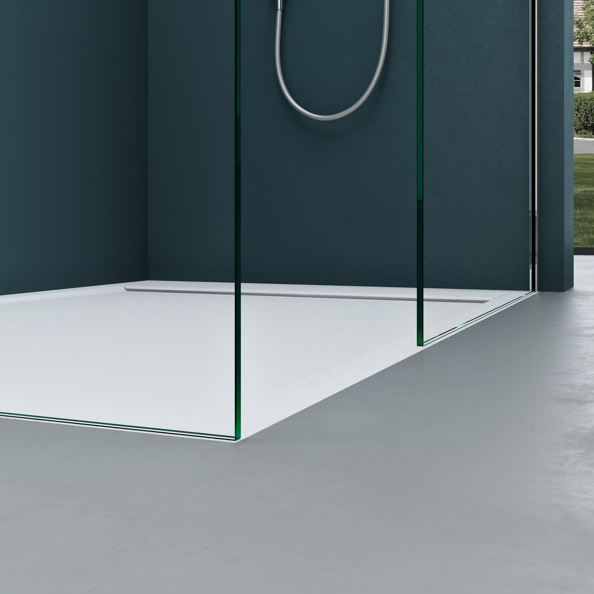 glasvilla Mampara de ducha para ducha separación de ducha con 2 elementos laterales fijos 8mm vidrio de seguridad ESG ducha a ras de suelo vidrio transparente sellado NANO Bremen01K/MS-T