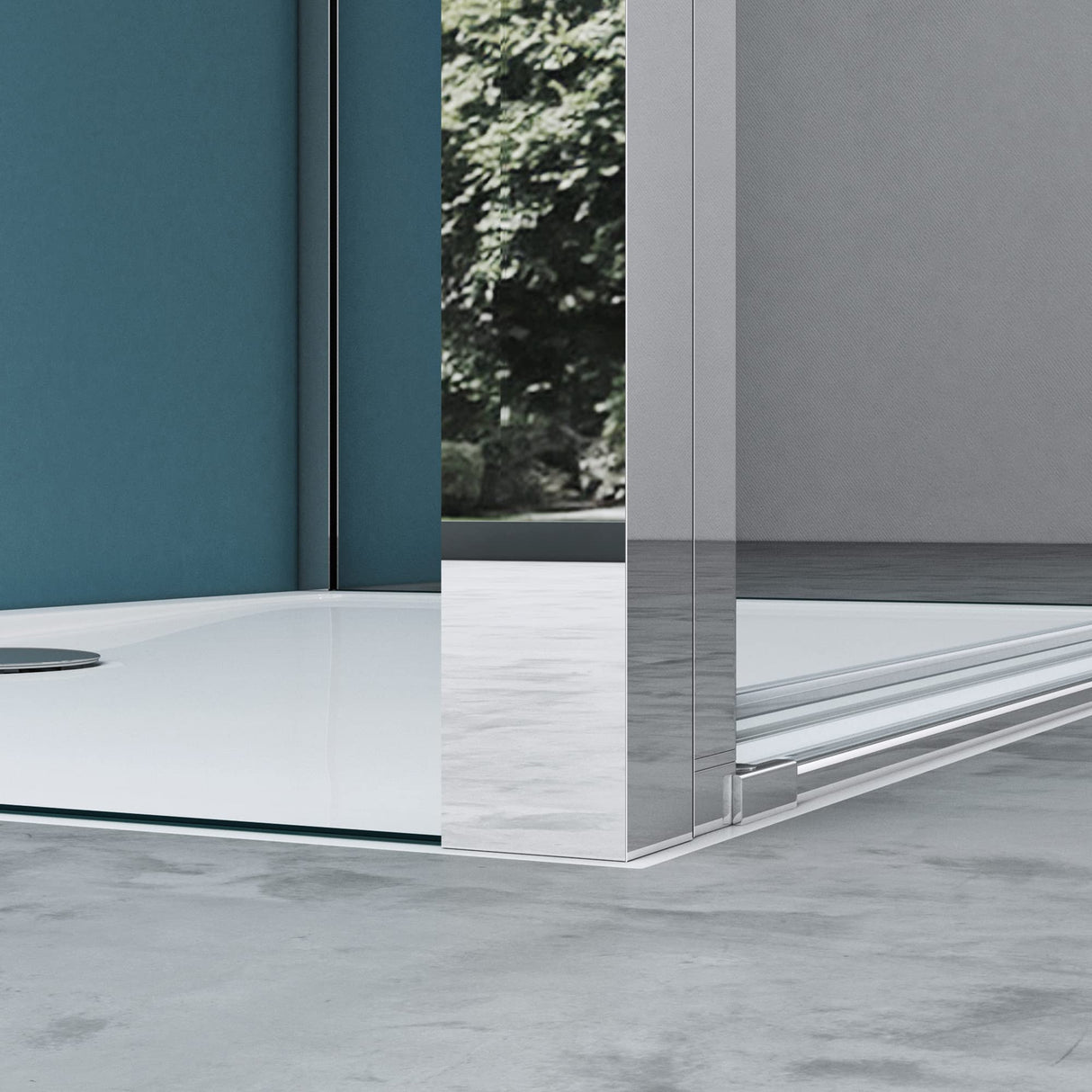 glasvilla Cabine de Douche Paroi de Douche en U Cadre en Aluminium Verre de Sécurité ESG Verre Transparent Double Porte Ravenna66UK