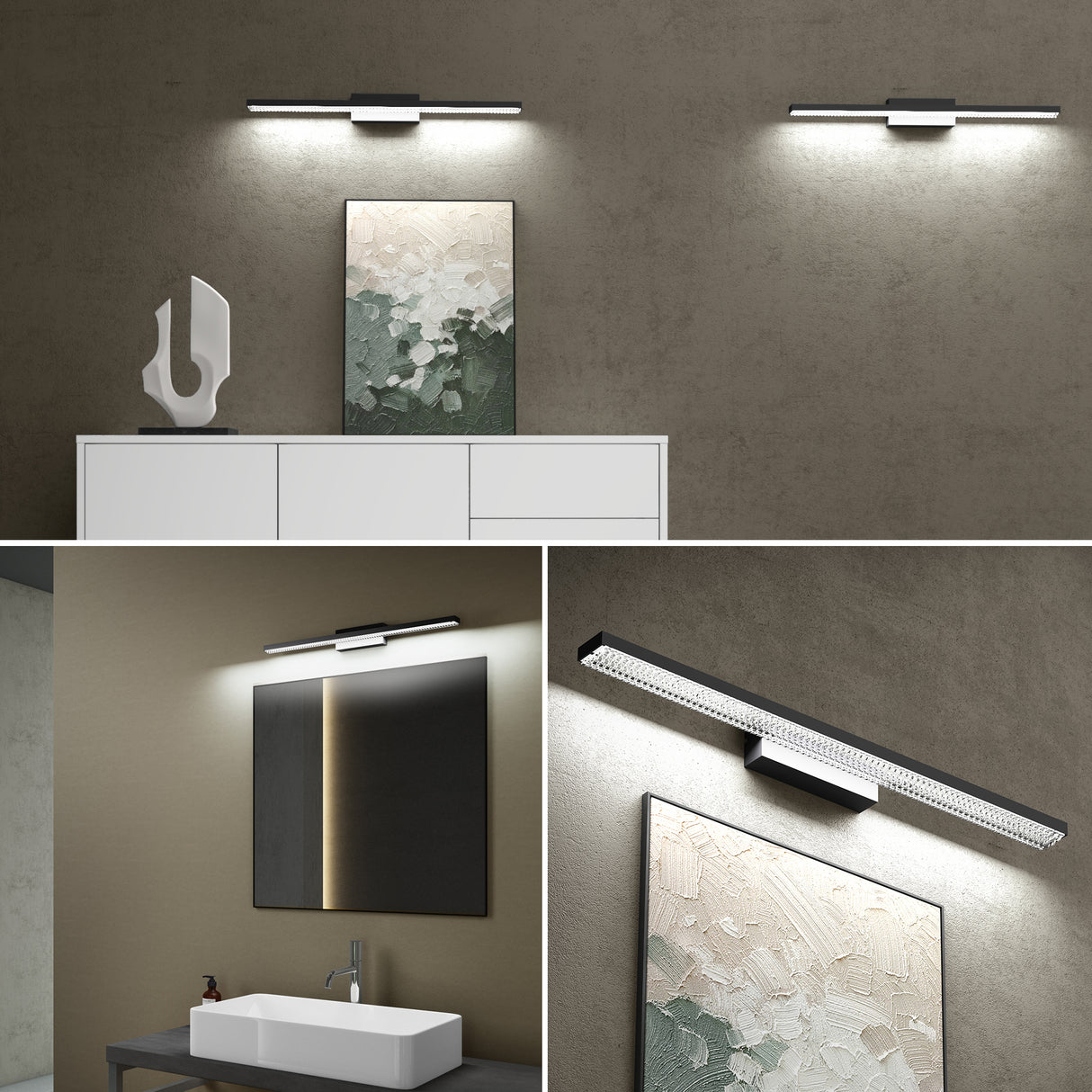 glasvilla Lampada da Specchio LED per Bagno | Lampada a Specchio 6000K, Illuminazione da Parete 14W per Trucco Leuchtschein