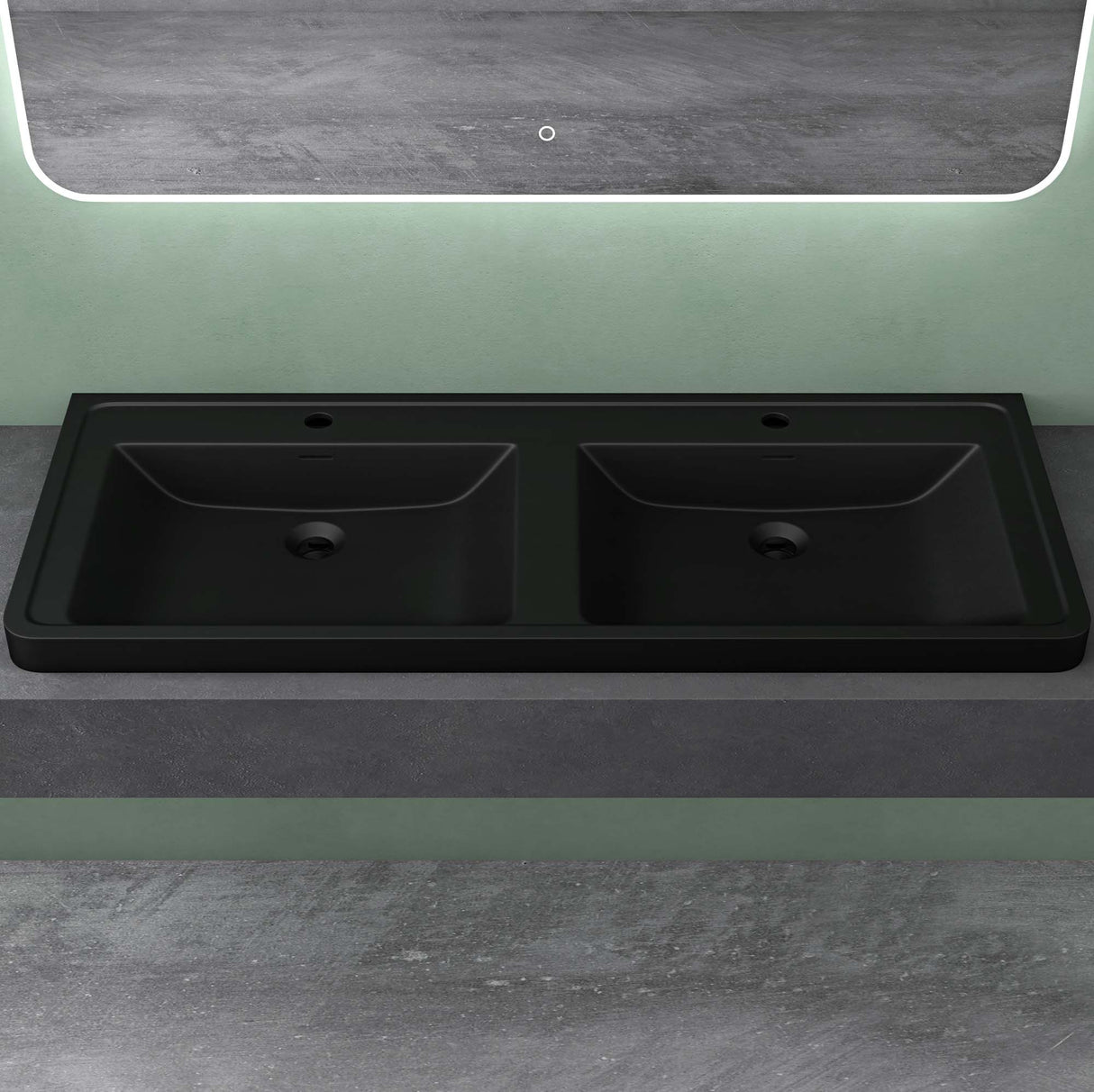 glasvilla Waschbecken Einbauwaschbecken Rechteckige Waschschale aus Mineralguss mit Überlauf Col8