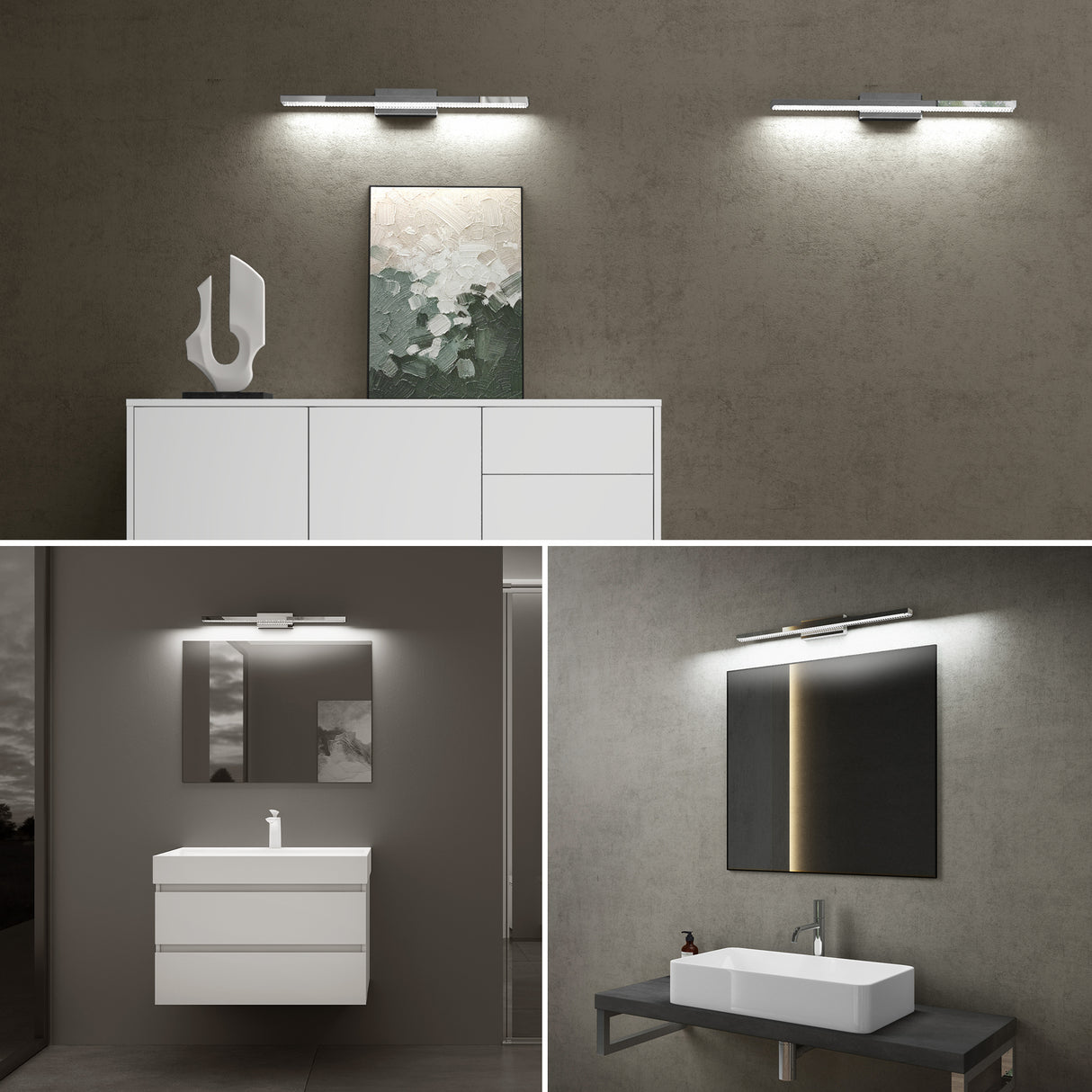 glasvilla Lampada da Specchio LED per Bagno | Lampada a Specchio 6000K, Illuminazione da Parete 14W per Trucco Leuchtschein