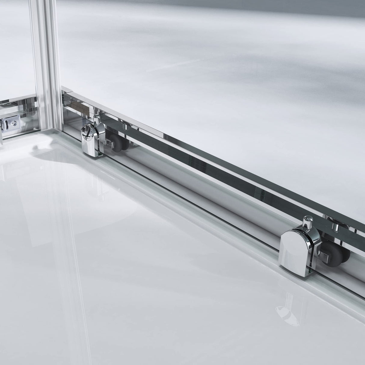 cabina de ducha glasvilla con puerta corredera doble puerta de ducha entrada de esquina vidrio real efecto loto 6mm vidrio de seguridad ESG Ravenna16K