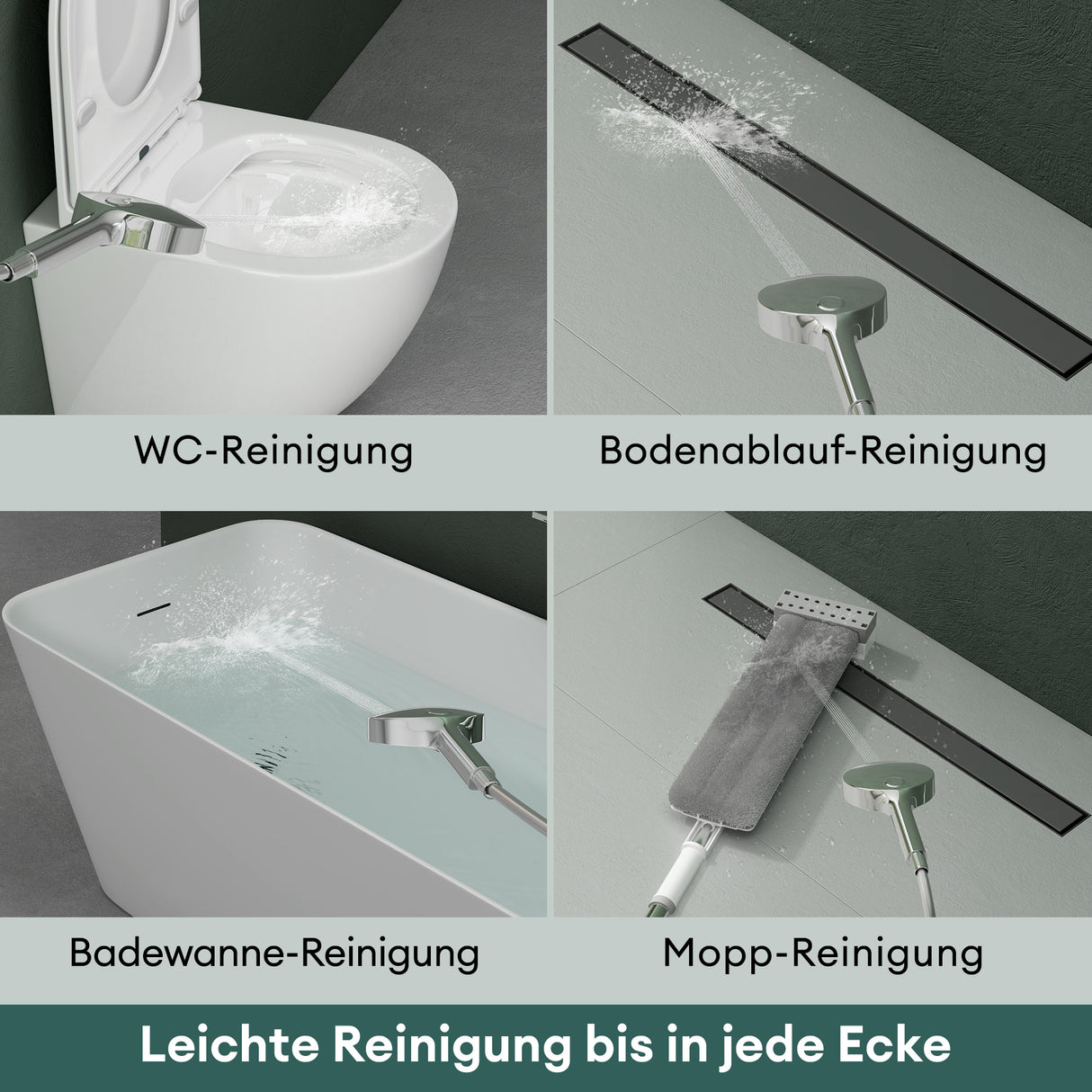 grifos de bañera glasvilla con ducha de mano, grifo de bañera con cascada, tipos de chorro, ducha de mano de latón, incluye barra de ducha y manguera de ducha