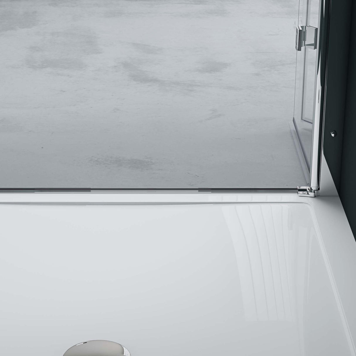 glasvilla Puerta de ducha Puerta de nicho ducha Separación de ducha Cabina de ducha con puerta plegable de giro vidrio de seguridad ESG incluida recubrimiento NANO en vidrio transparente y parcialmente esmerilado Teramo26K+MS