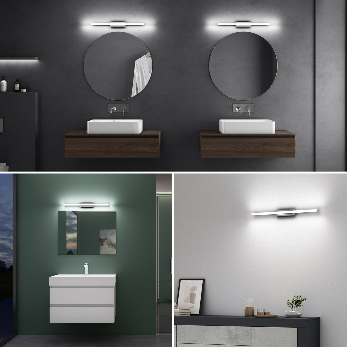 glasvilla Lampada da Specchio LED per Bagno | Lampada a Specchio 6000K, Illuminazione da Parete per Trucco con Fascio di Specchio 9W Spiegelstrahl