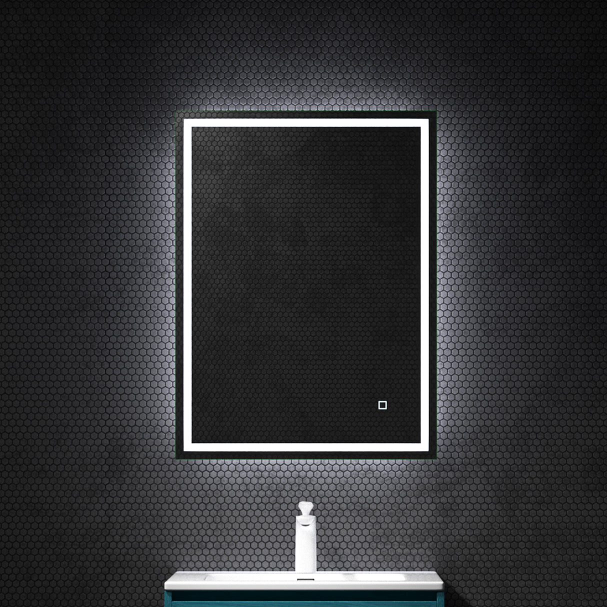 glasvilla Espejo de pared Espejo de baño LED Espejo de baño con interruptor táctil, sin vaho gracias a la capa antifog Espejo LED02