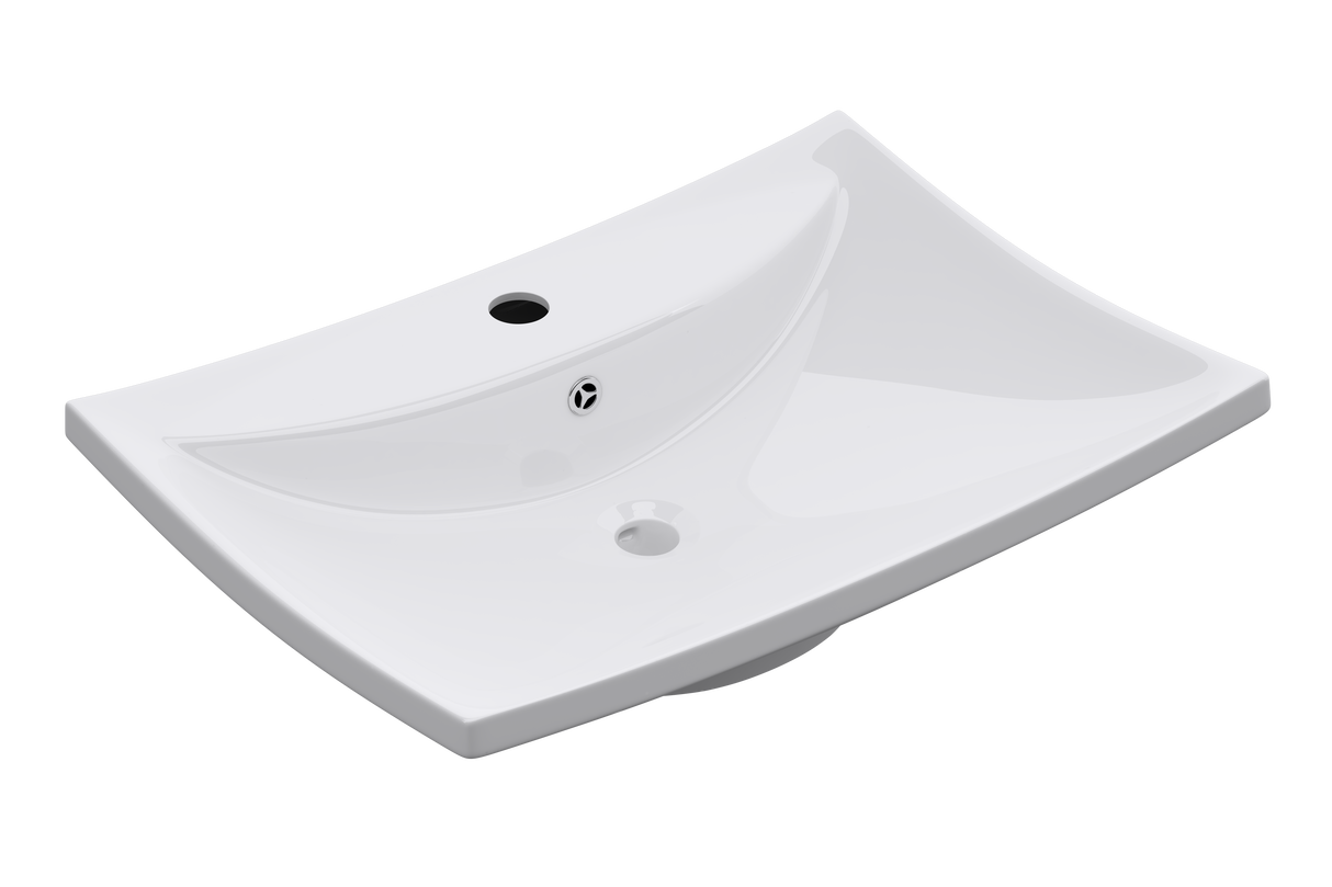 glasvilla Waschbecken Aufsatzwaschbecken Hängewaschbecken BTH: 60x44x18cm Weiß aus Keramik inkl. Nano-Beschichtung Brüssel709