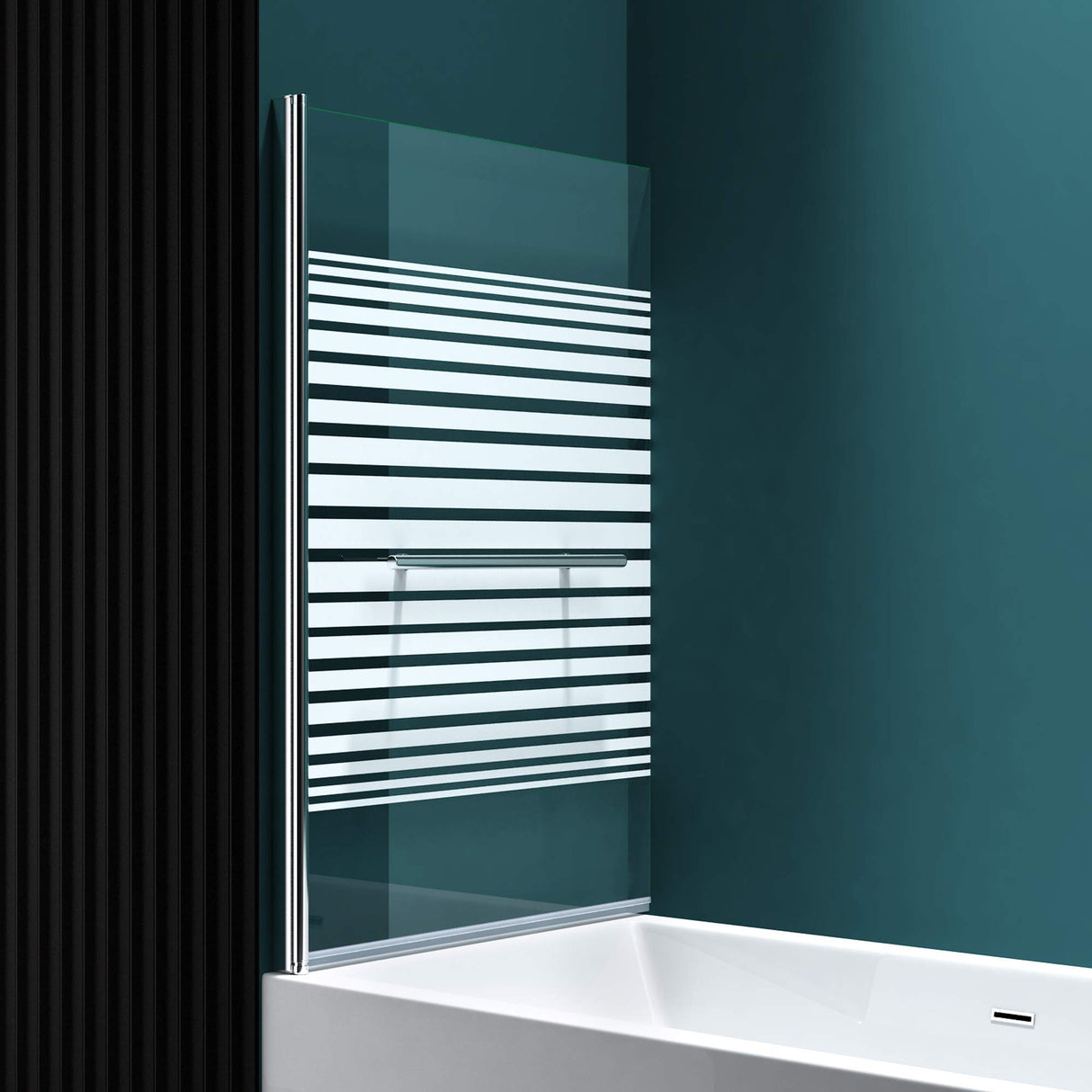 glasvilla Mampara de ducha para bañera Pared de bañera plegable 180° Vidrio de seguridad con NANO 90x140cm Tabique de bañera Accesorio para bañera Cortona1121