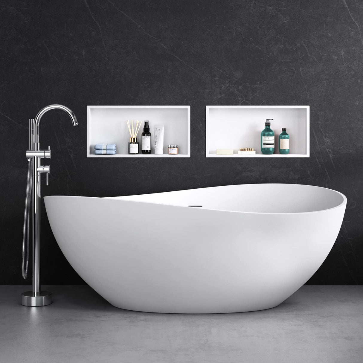 glasvilla Duschnische Bad Wandnische befliesbar aus Edelstahl Duschregal einfache Montage