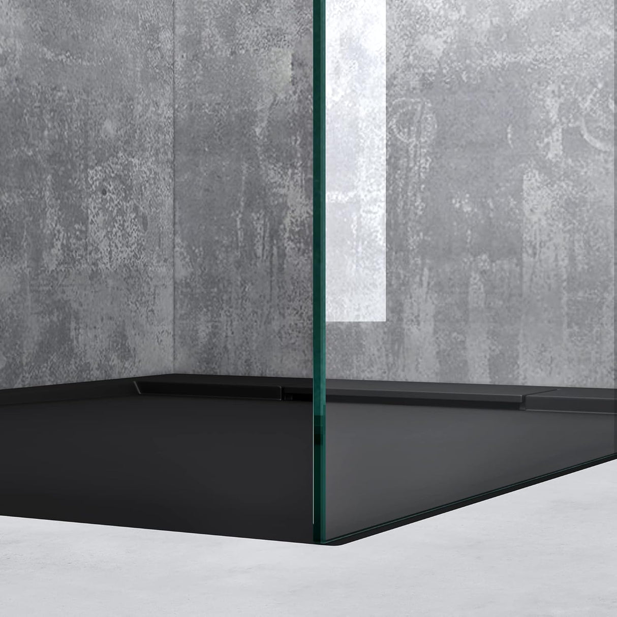 glasvilla Duschwand für Dusche Duschabtrennung Walk-In ESG-Sicherheitsglas 10mm NANO Glas BRAM1&BRAM3 Bremen2 Schwarz